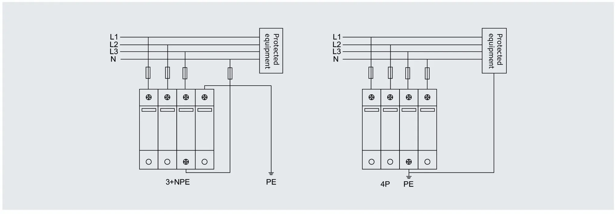 LT-20 / LT-40 SPD wiring diagram and connection