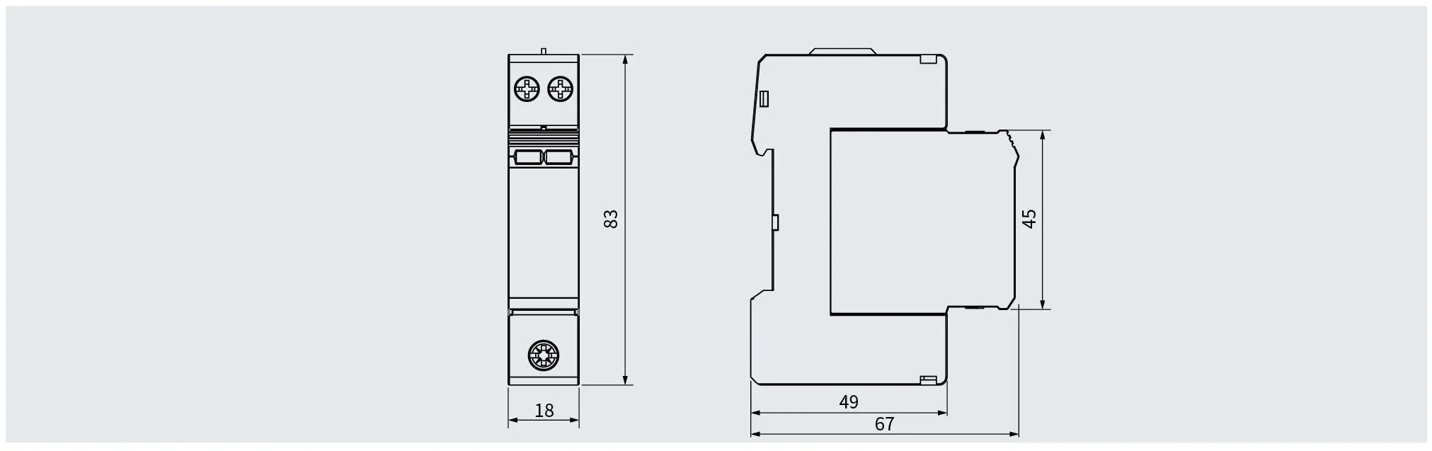 LT-40D / LT-40E SPD dimensional drawing