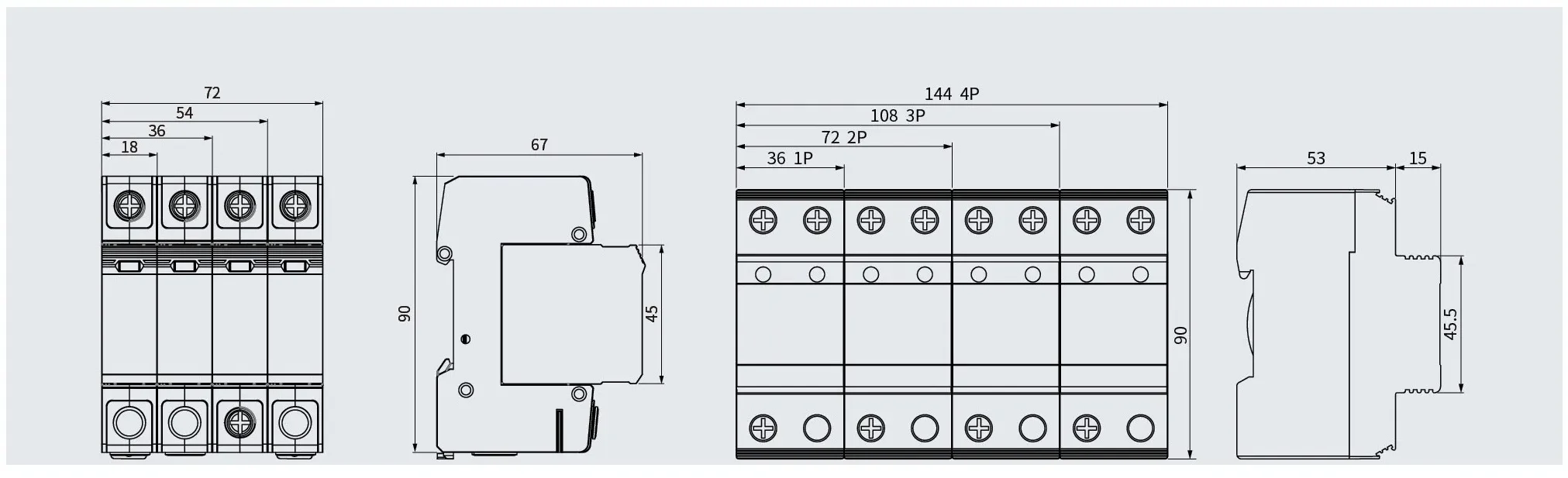 LT-60 to LT-160 SPD dimensional drawing