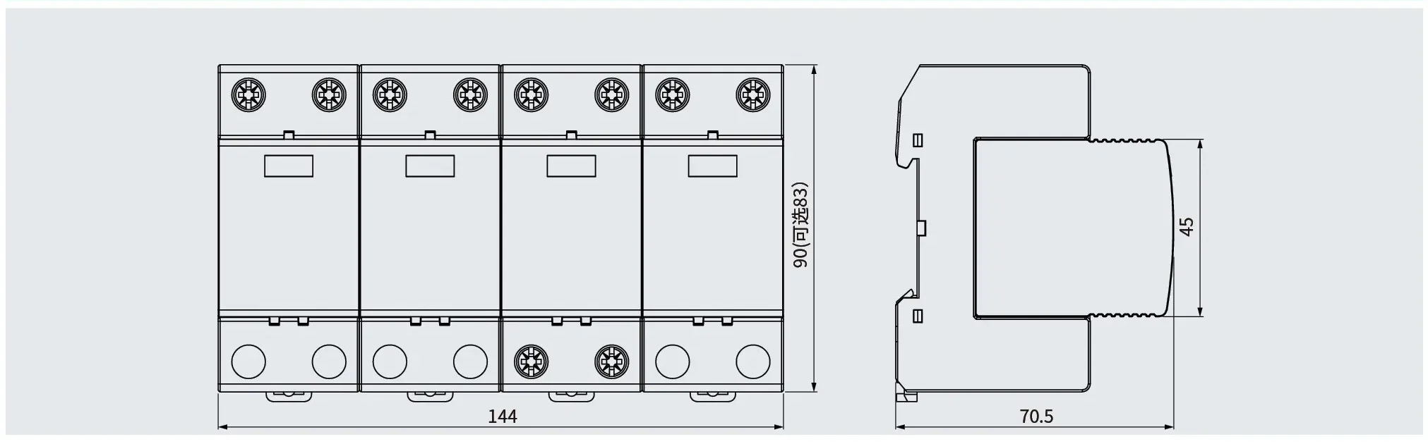LT-80RT / LT-100RT SPD dimensional drawing