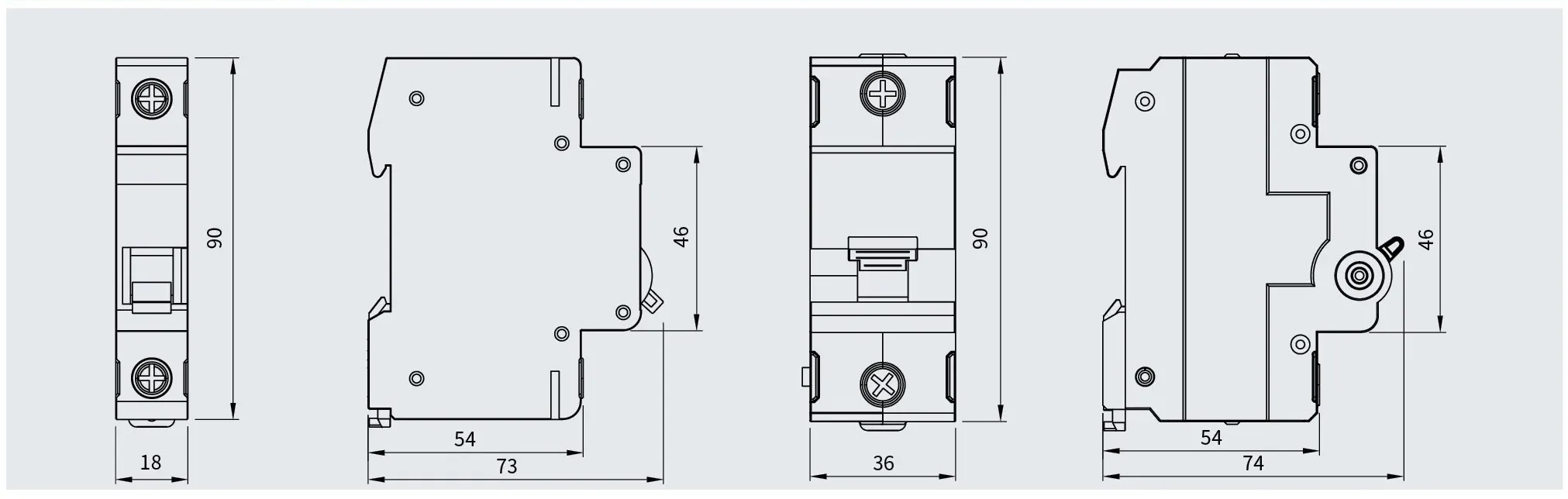 LT-SSD50X / SSD80 / SSD160 SPD dimensional drawing