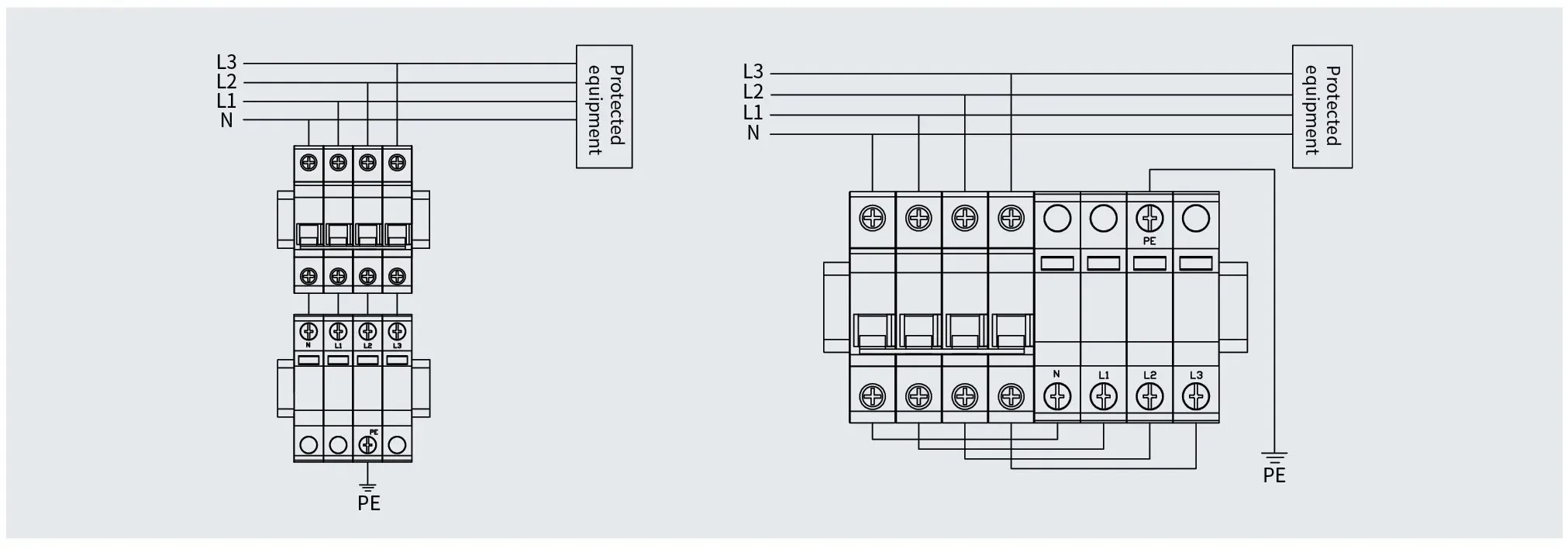 LT-SSD50X / SSD80 / SSD160 SPD wiring diagram and connection