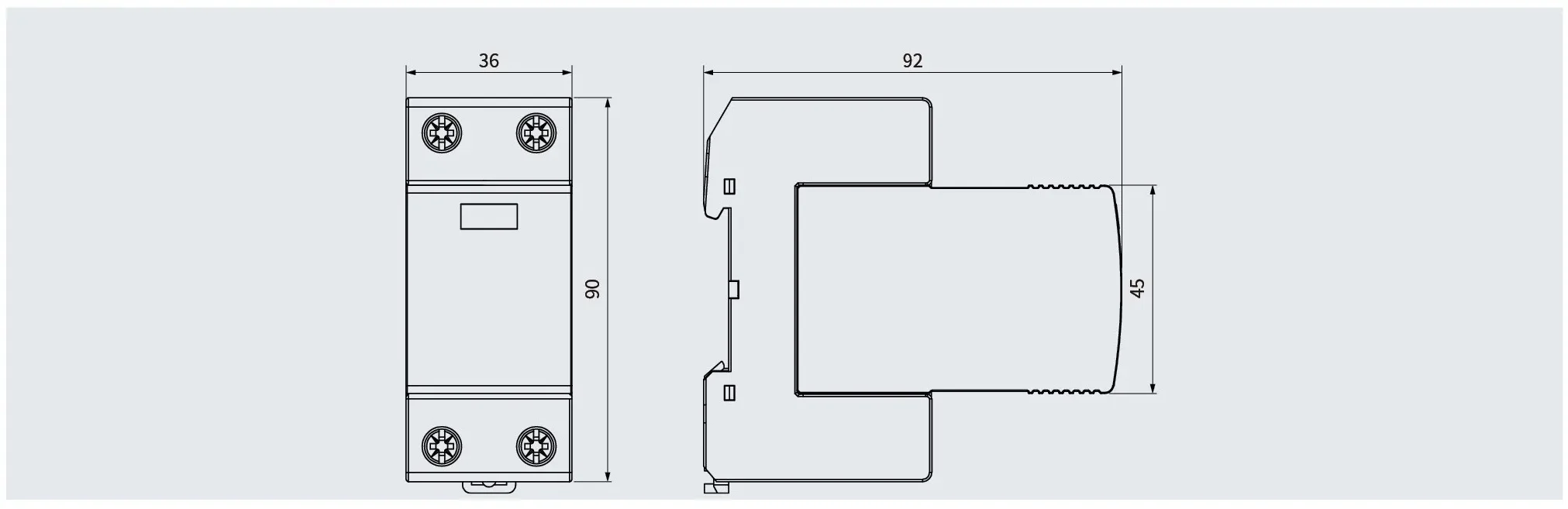 LT-T25 B+C 690V SPD dimensional drawing